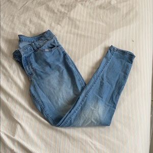 super skinny blue jeans